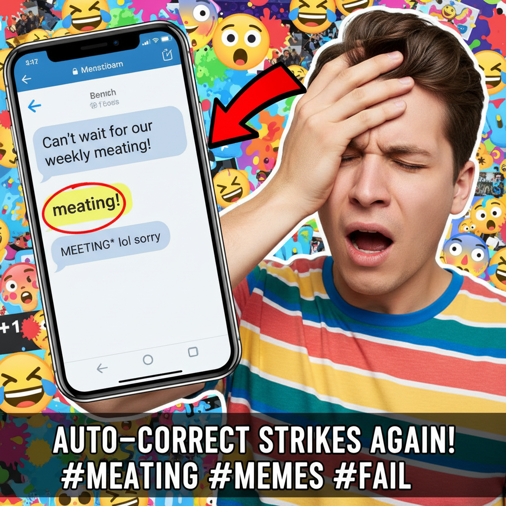 Autocorrect changed 'meeting' to 'meating'. My boss is now very confused.