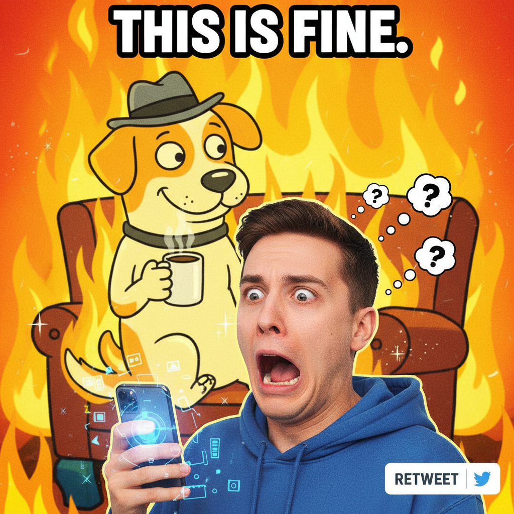 Matched with my ex's cousin on a dating app. This is fine. Everything is fine. #DatingAppDisaster