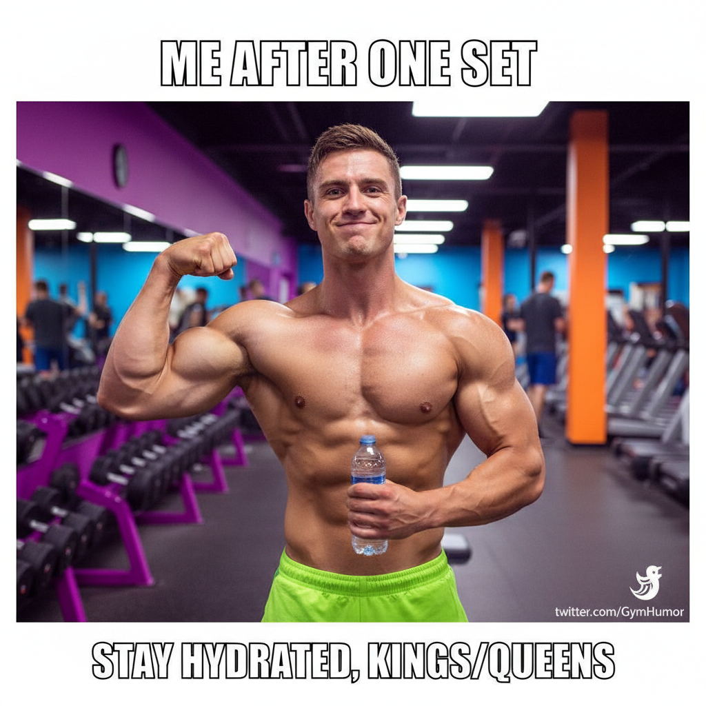 Went to the gym, lifted my water bottle, and called it a day. Gains achieved.