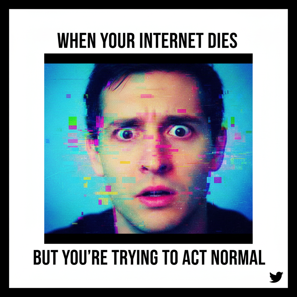 When the Wi-Fi cuts out during a Zoom meeting and you just stare blankly into the void.