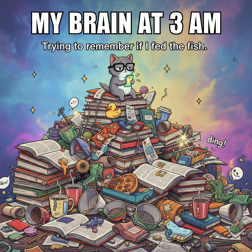 My New Year's resolution was to be more organized. My desk currently looks like a tornado hit it.