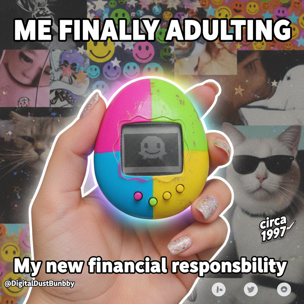 Finding a perfectly preserved Tamagotchi in a dusty box. My childhood just called, it wants its digital pet back.