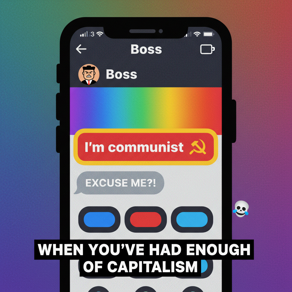 Autocorrect changed 'I'm coming' to 'I'm communist.' My boss is now very confused.