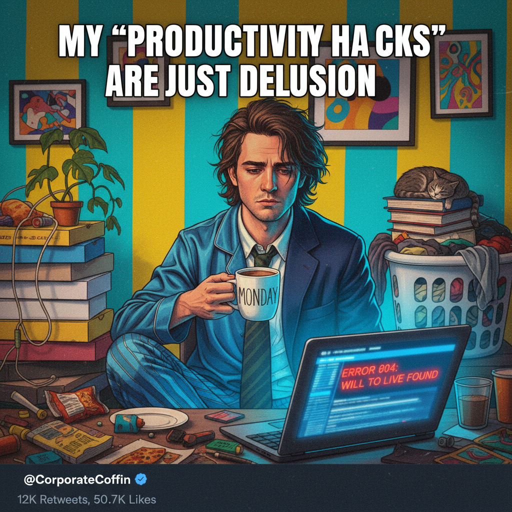 My WFH uniform is 50% pajamas, 50% existential dread. Productivity: 0%.