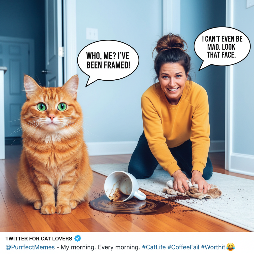 My cat just knocked over my coffee. Again. Still love him more than life.