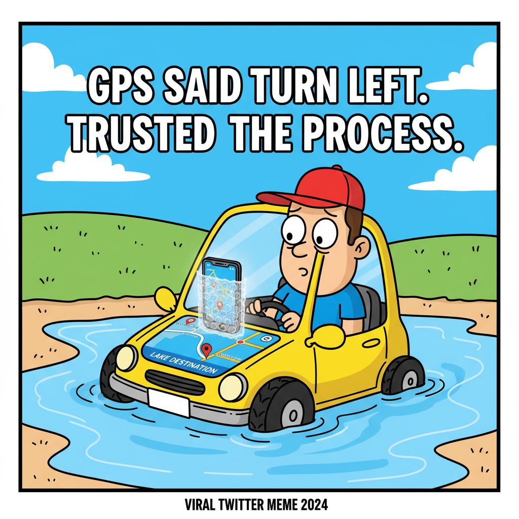GPS: 'In 200 feet, turn right.' Me: *drives into a lake* #RoadTripFails