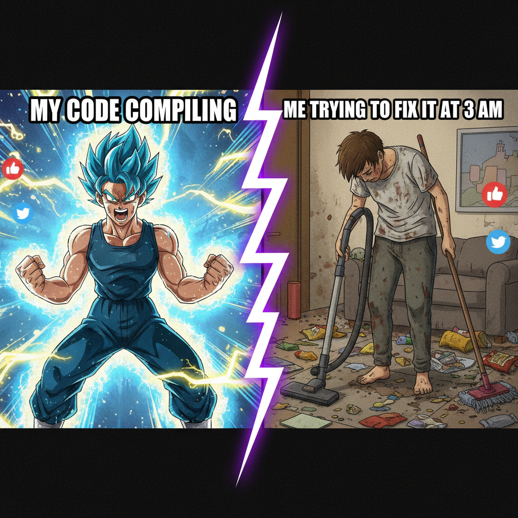 Me trying to use my anime powers to get out of chores. Spoiler: it didn't work.