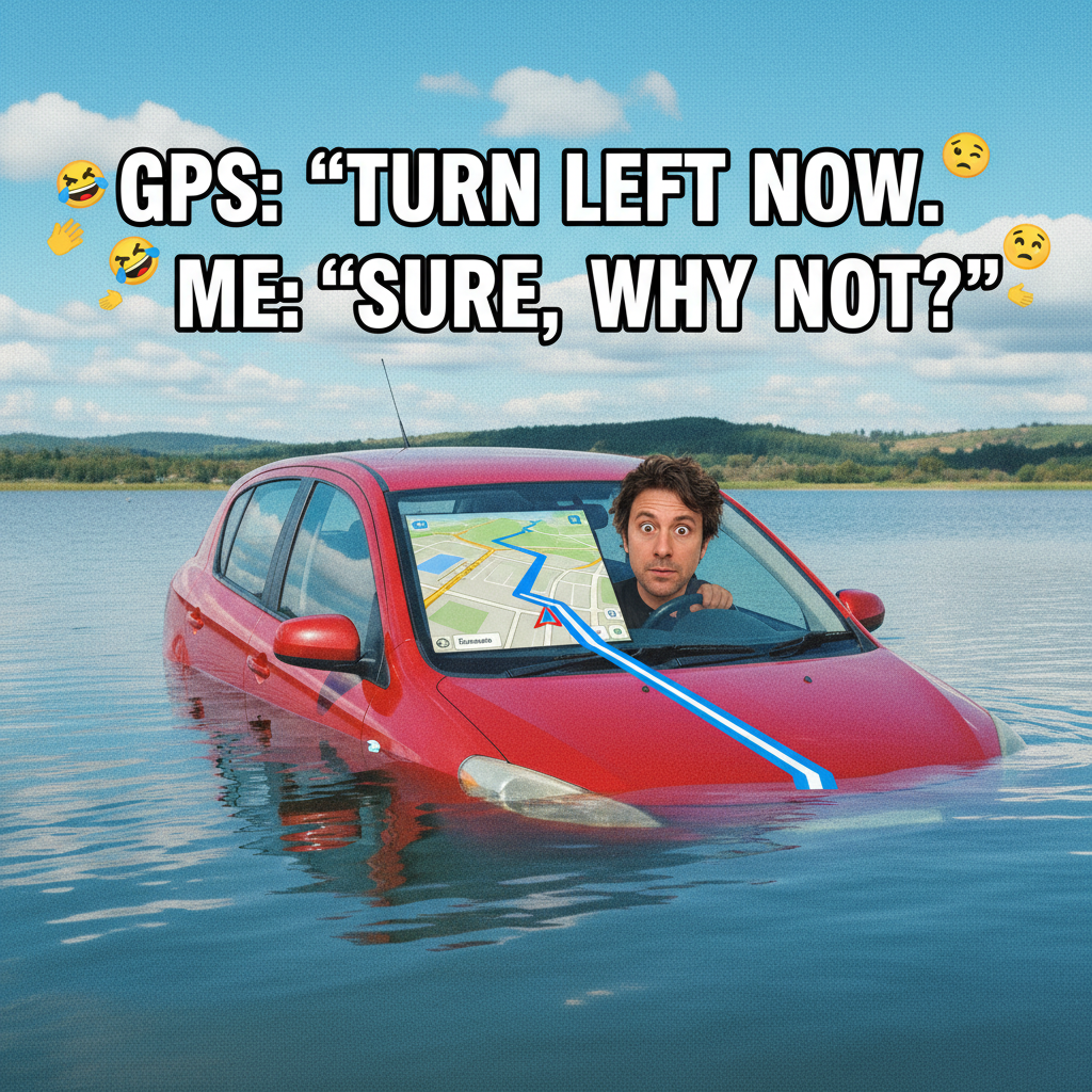 My GPS just told me to turn left into a lake. Send help (and a boat).