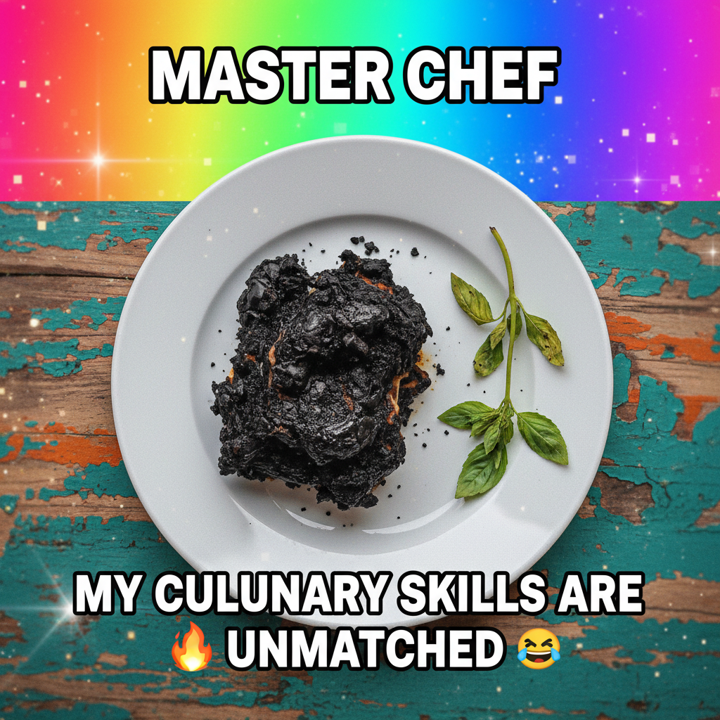 Attempted gourmet. Ended up with a charcoal briquette that smells vaguely of hope.