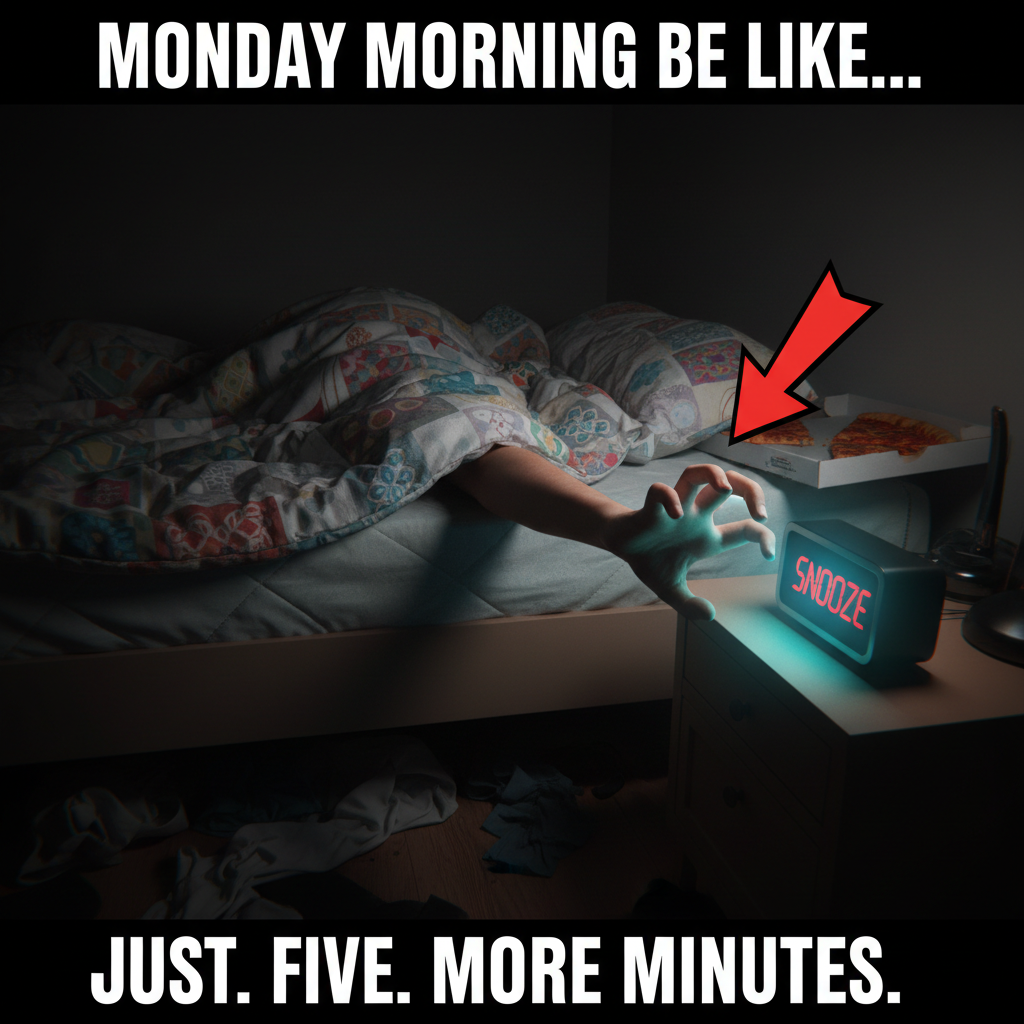 My alarm clock is a personal attack. Is it Friday yet?