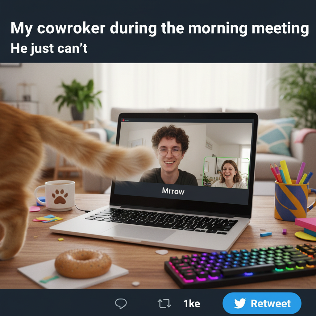 My cat just walked across my keyboard mid-Zoom. Now I'm 'Mrrow.'