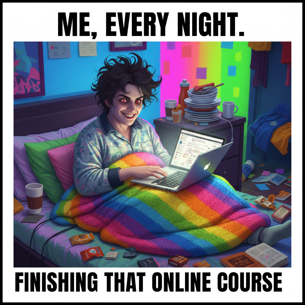 My WFH 'office' is just my bed with a laptop on my stomach. Productivity is a myth.