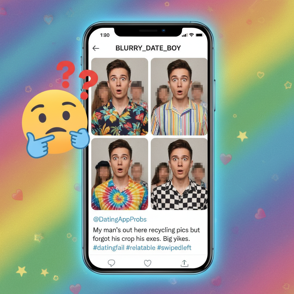 Matched with someone who only posts pics with their ex. Is this a red flag or a cry for help?