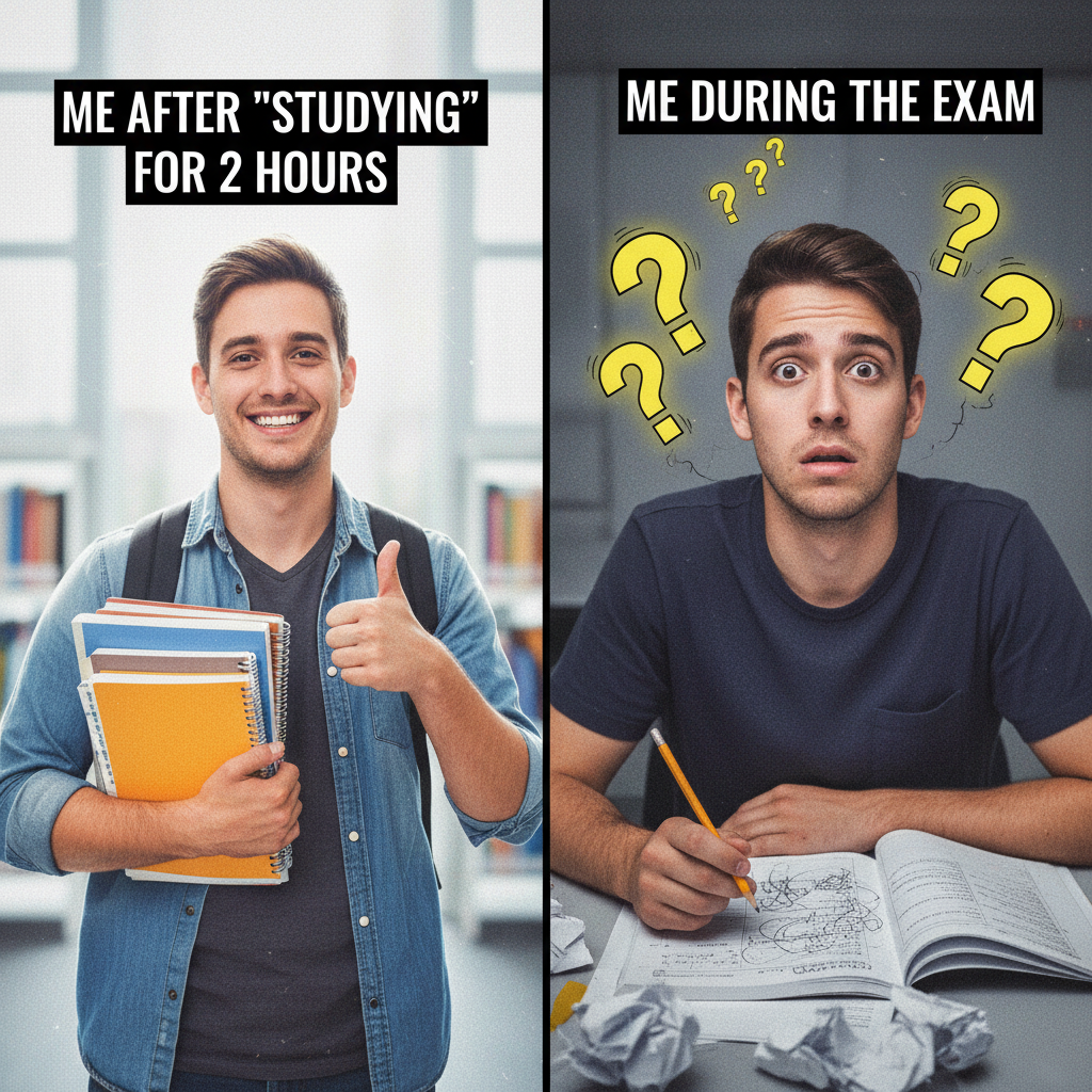 My brain during exams: 'You know everything!' My brain during the actual exam: 'Who are you?'