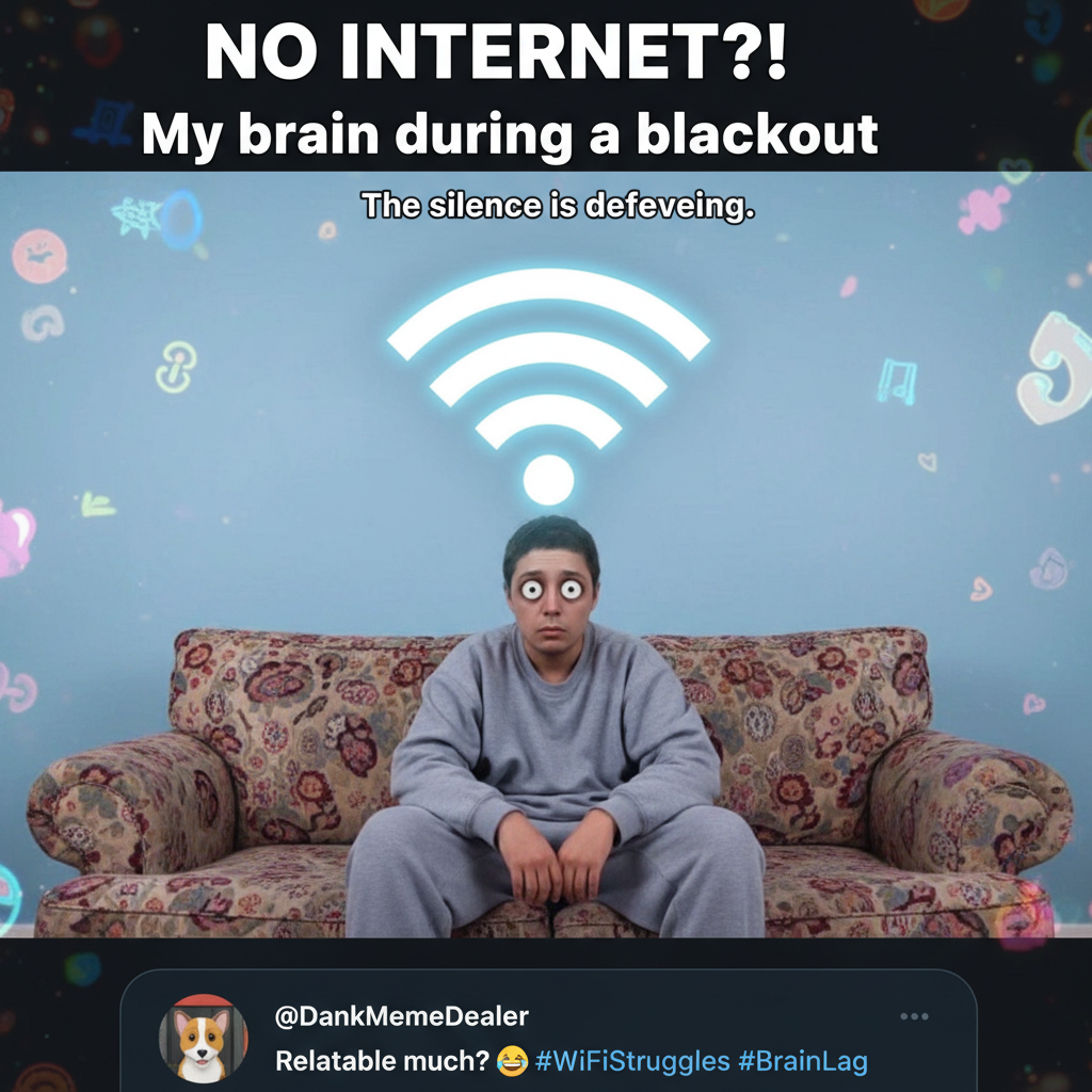 When the WiFi goes down, my brain goes offline too. Guess I'll just stare at the wall.
