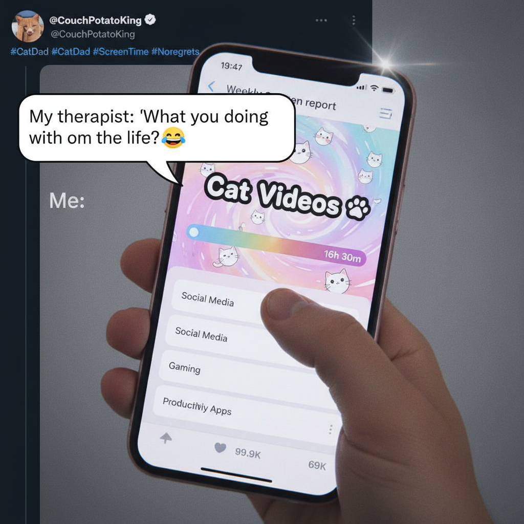 My screen time report is basically a memoir of me scrolling past cat videos.
