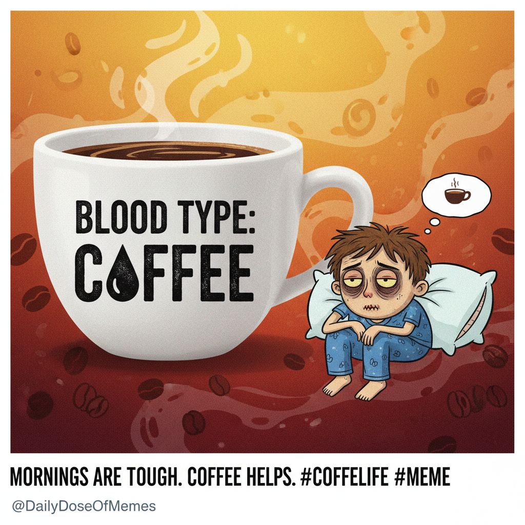 My blood type is coffee. My personality type is 'needs more coffee.'