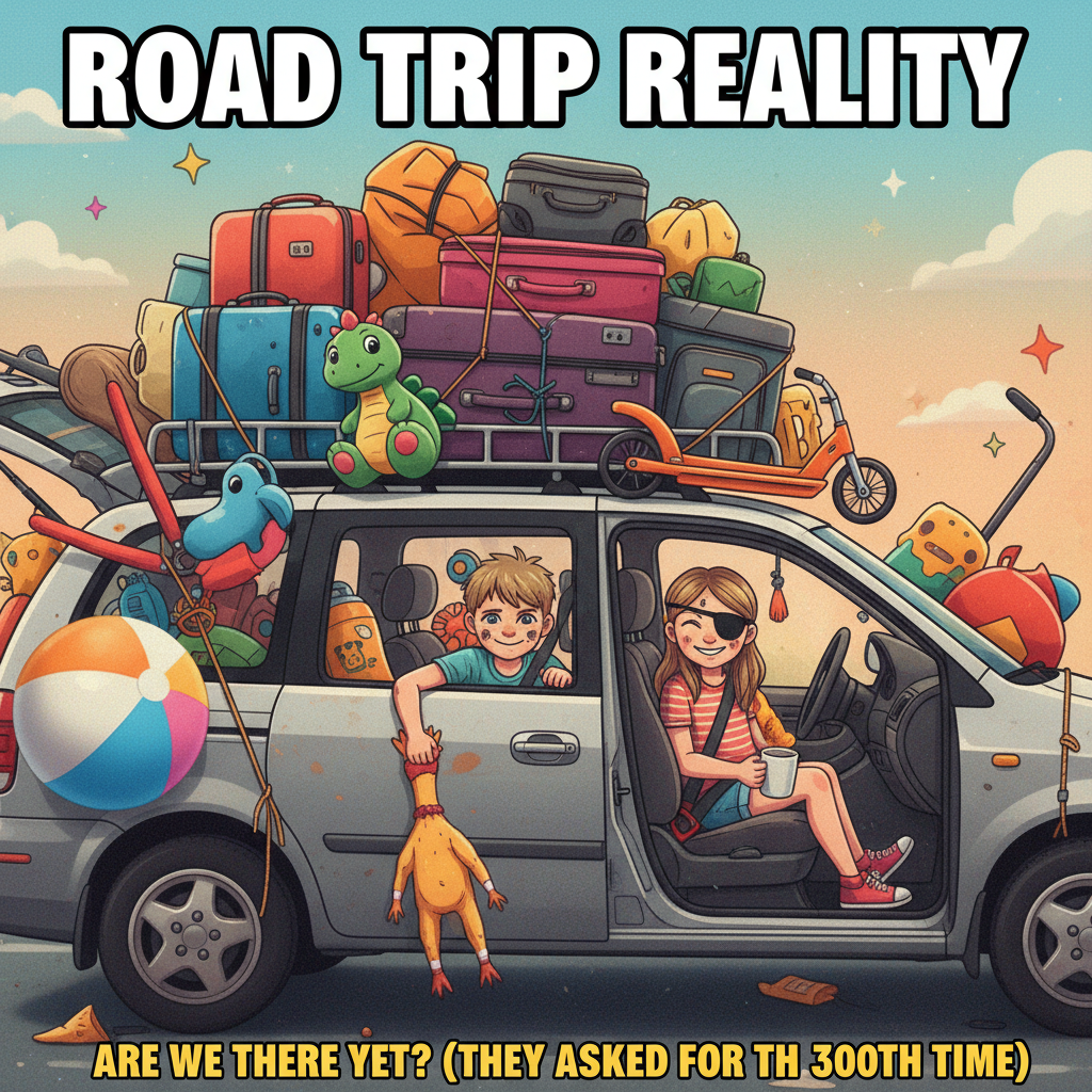 My kids asked if we could 'just live in the car' after a long drive. Mission accomplished.