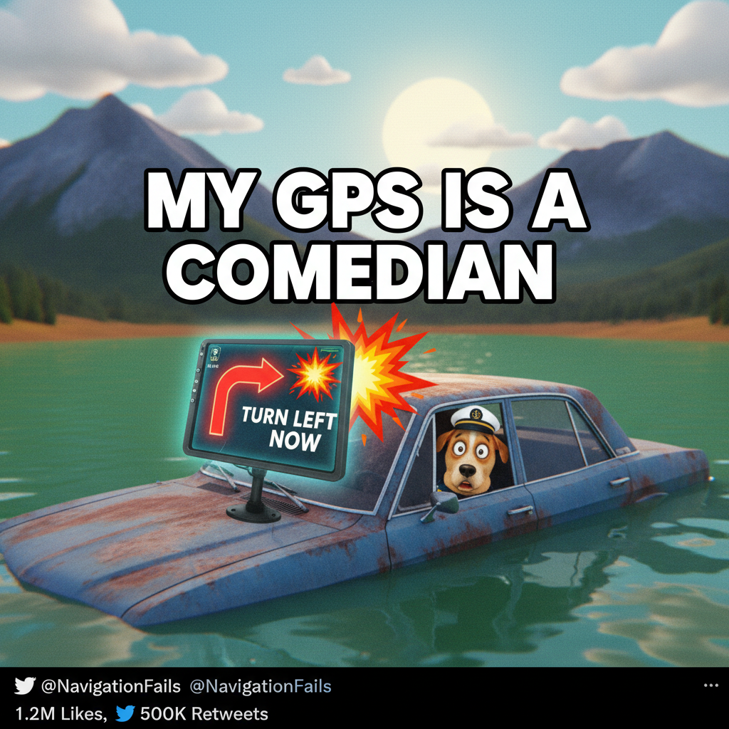My GPS just told me to turn left into a lake. Send help.