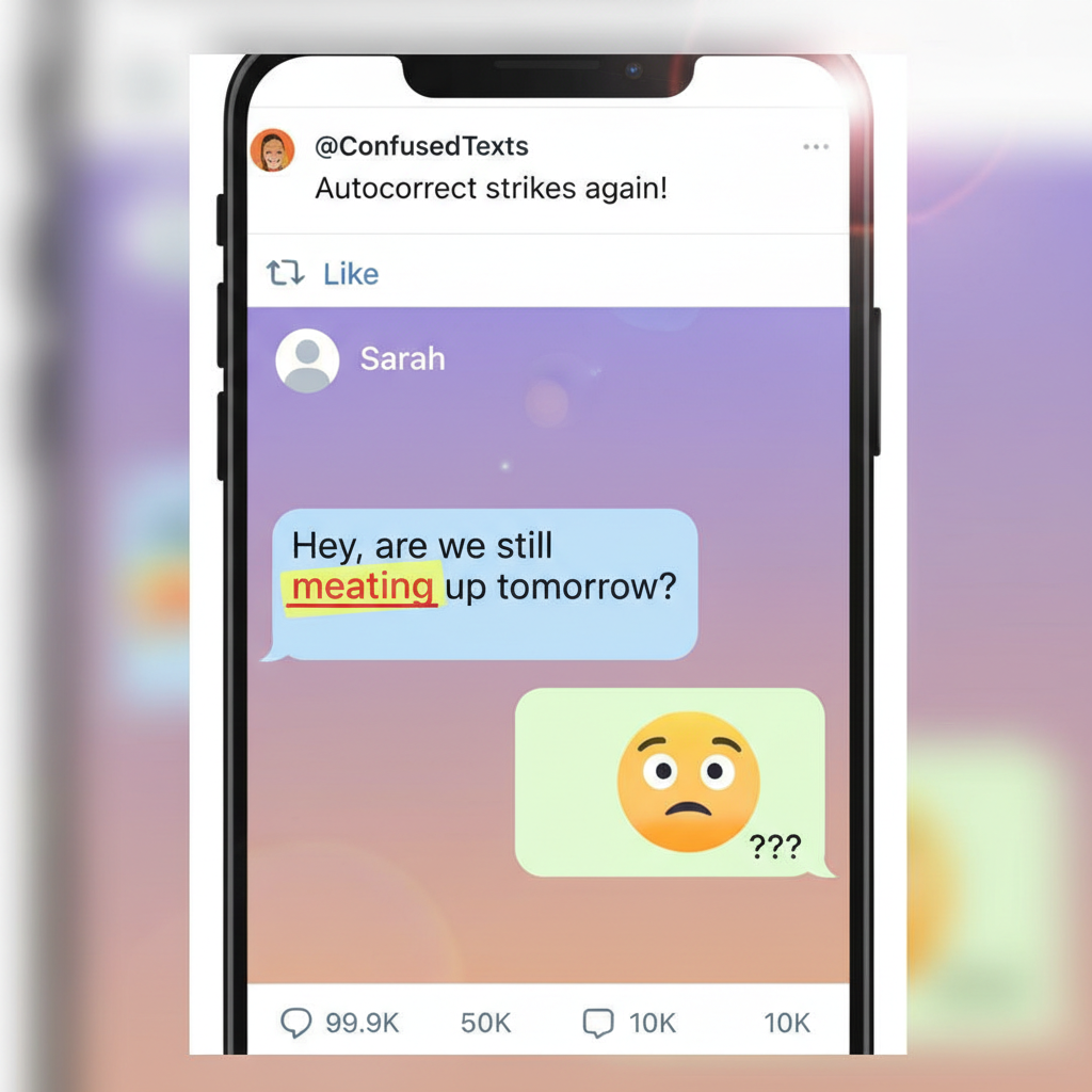 Autocorrect changed 'meeting' to 'meating'. My boss thinks I'm inviting him to a BBQ.