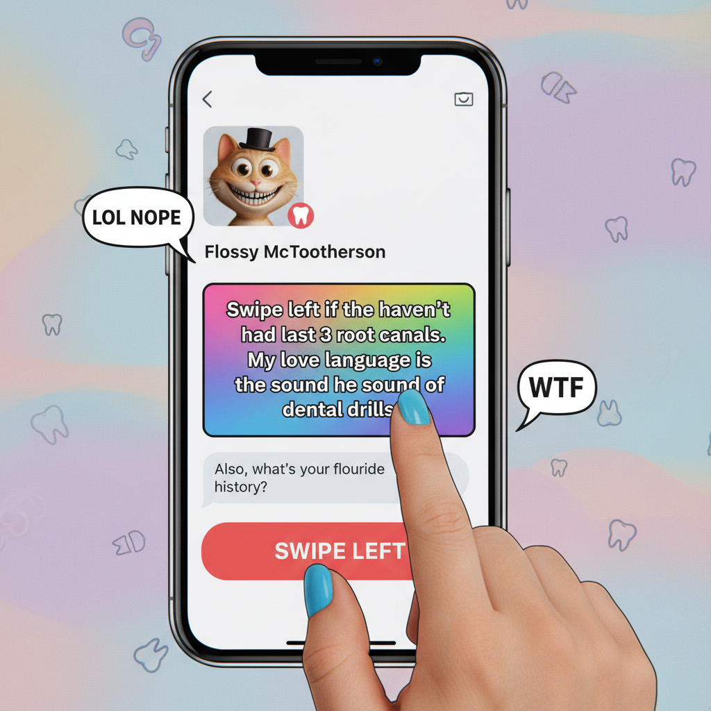 Matched with someone who sent me their full dental history. Swipe left on cavities, I guess?