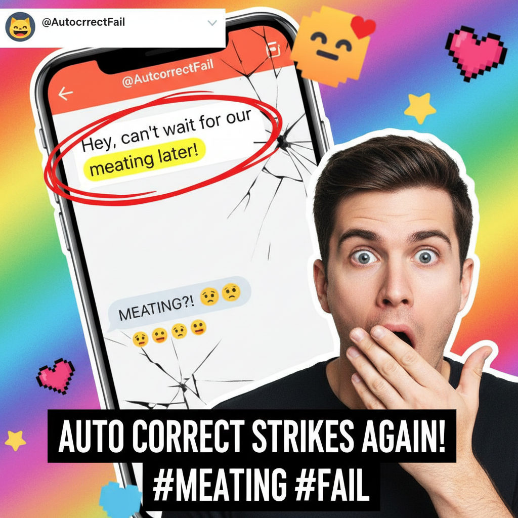 Autocorrect changed 'meeting' to 'meating' in my boss's email. I'm not ready for the consequences.