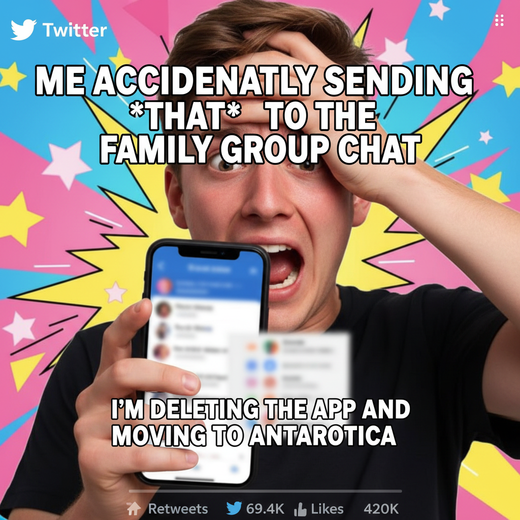 My phone autocorrected 'I'm coming' to 'I'm cumming' in the family group chat. I need a new family.