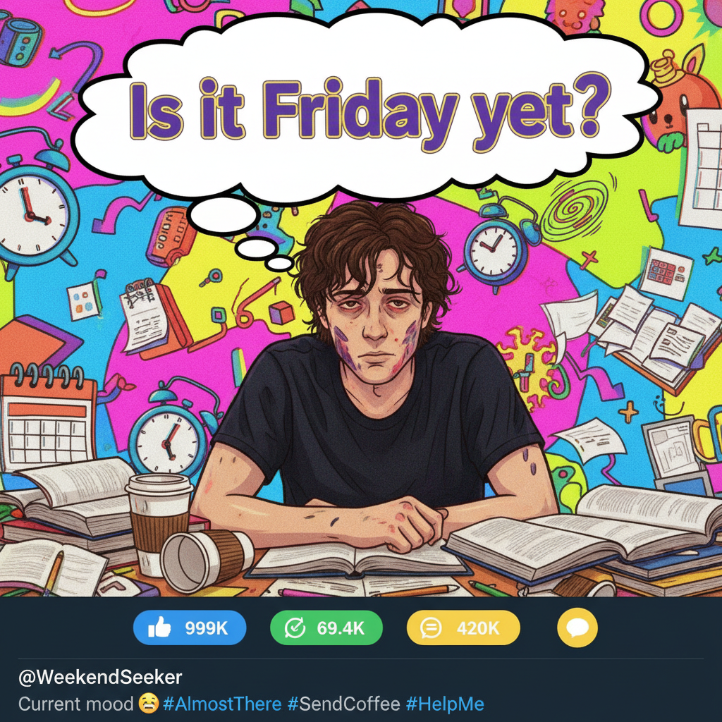 My brain on Monday morning: 'Did I actually sleep, or just blink really hard?'