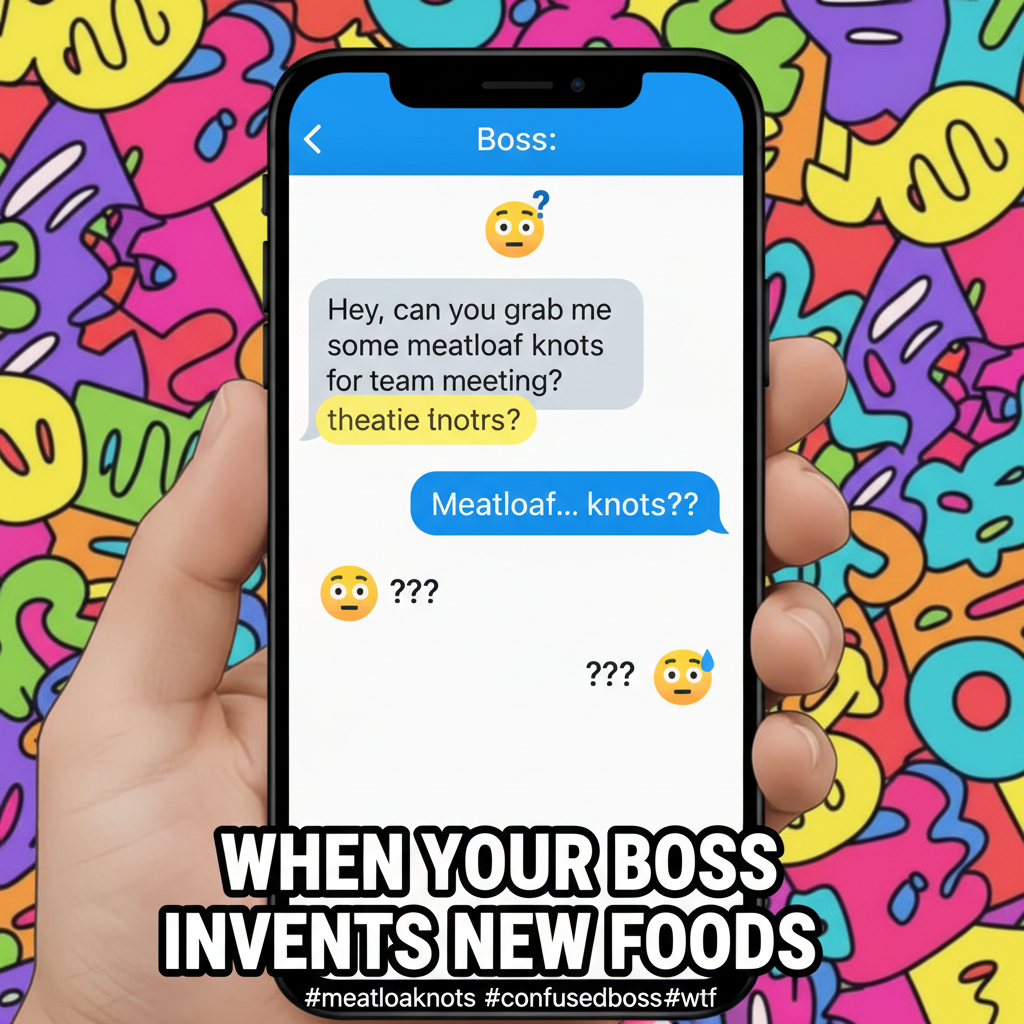 Autocorrect changed 'meeting notes' to 'meatloaf knots'. My boss is now very confused.