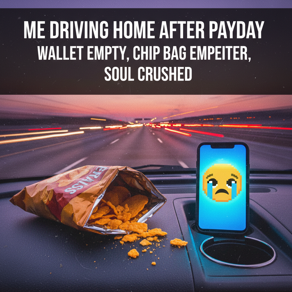 My road trip playlist is 90% existential dread, 10% gas station snacks.