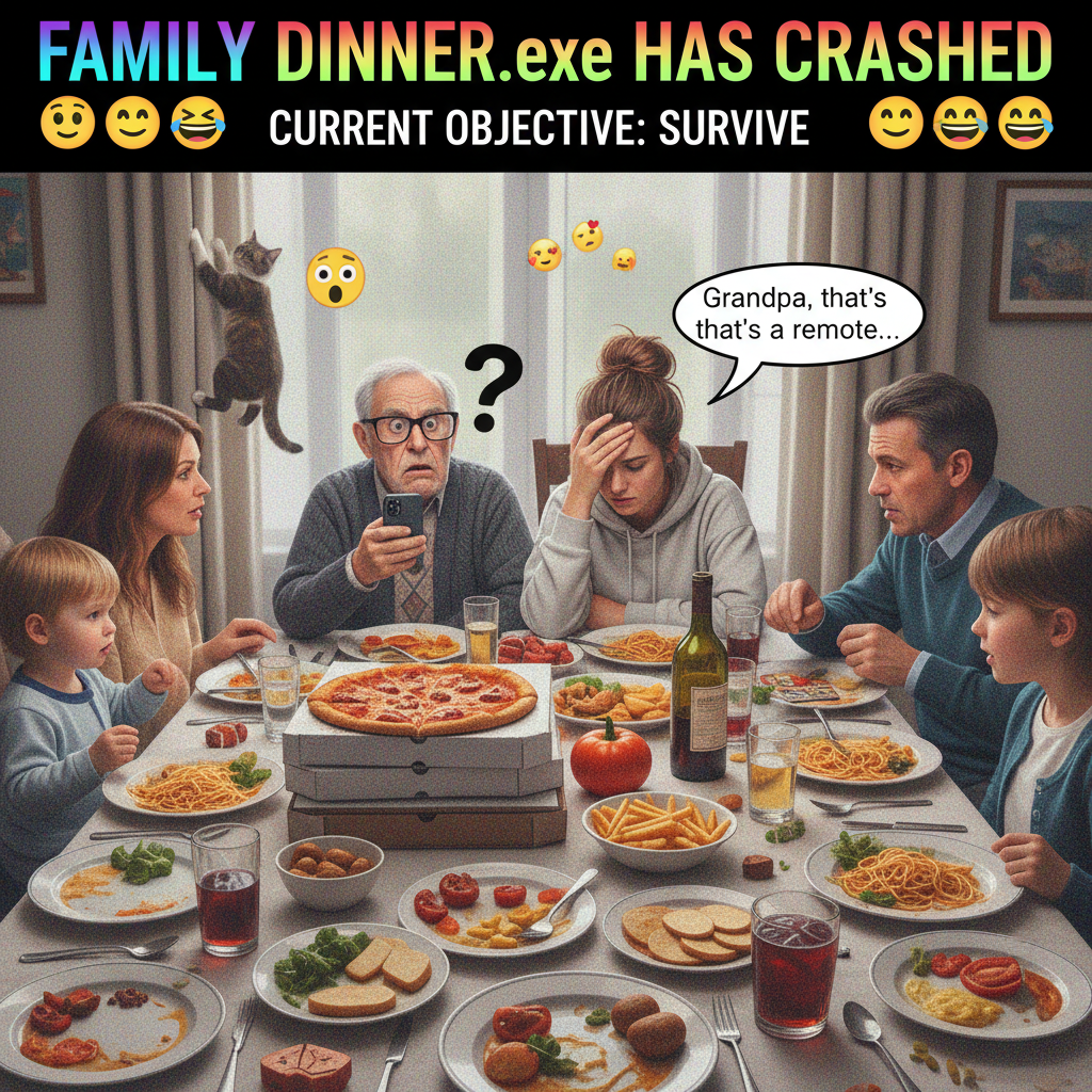 Grandma just asked if 'TikTok' was a new type of clock. Send help, it's holiday dinner.