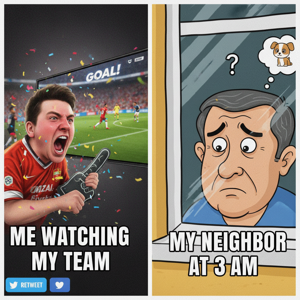 My team scored. I screamed so loud my neighbor thought I was being attacked. ⚽️📢