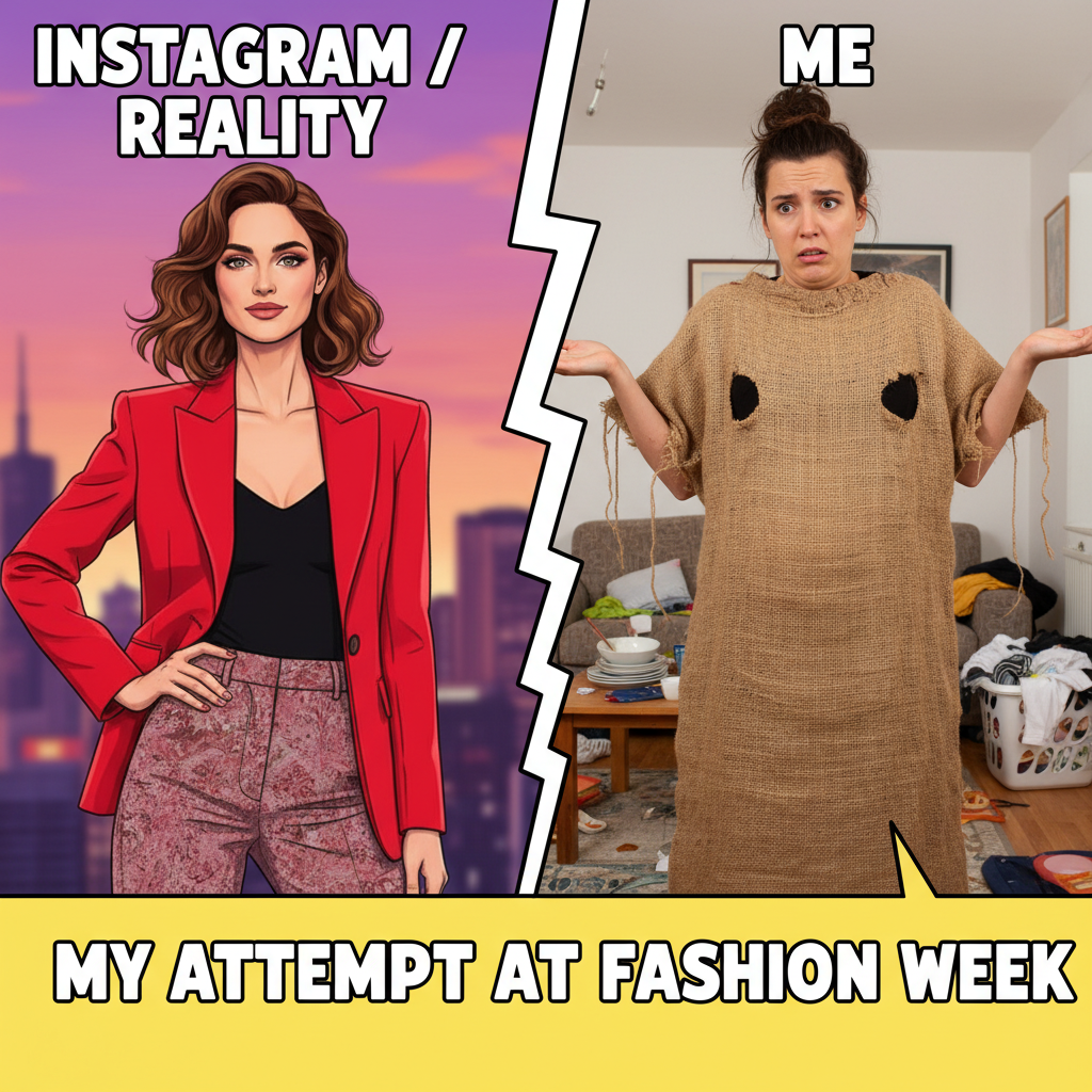 Ordered a 'chic' blazer online, got a potato sack with sleeves. My fashion journey is over. #OnlineShopping