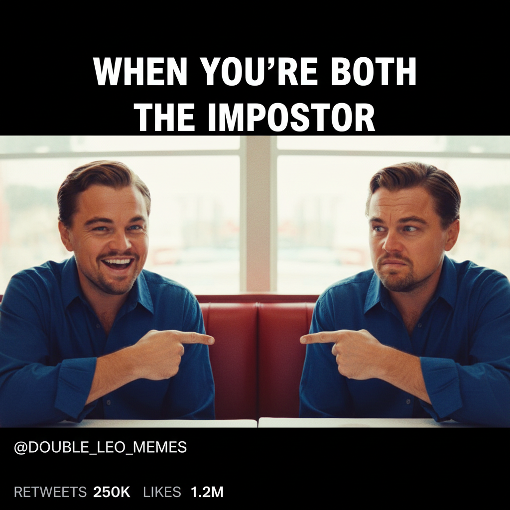 When you realize you're the main character but also the comic relief. *Leo DiCaprio pointing meme*