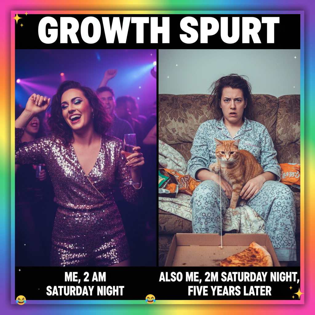 Friday night plans: clubbing. Friday night reality: arguing with my cat about bedtime.