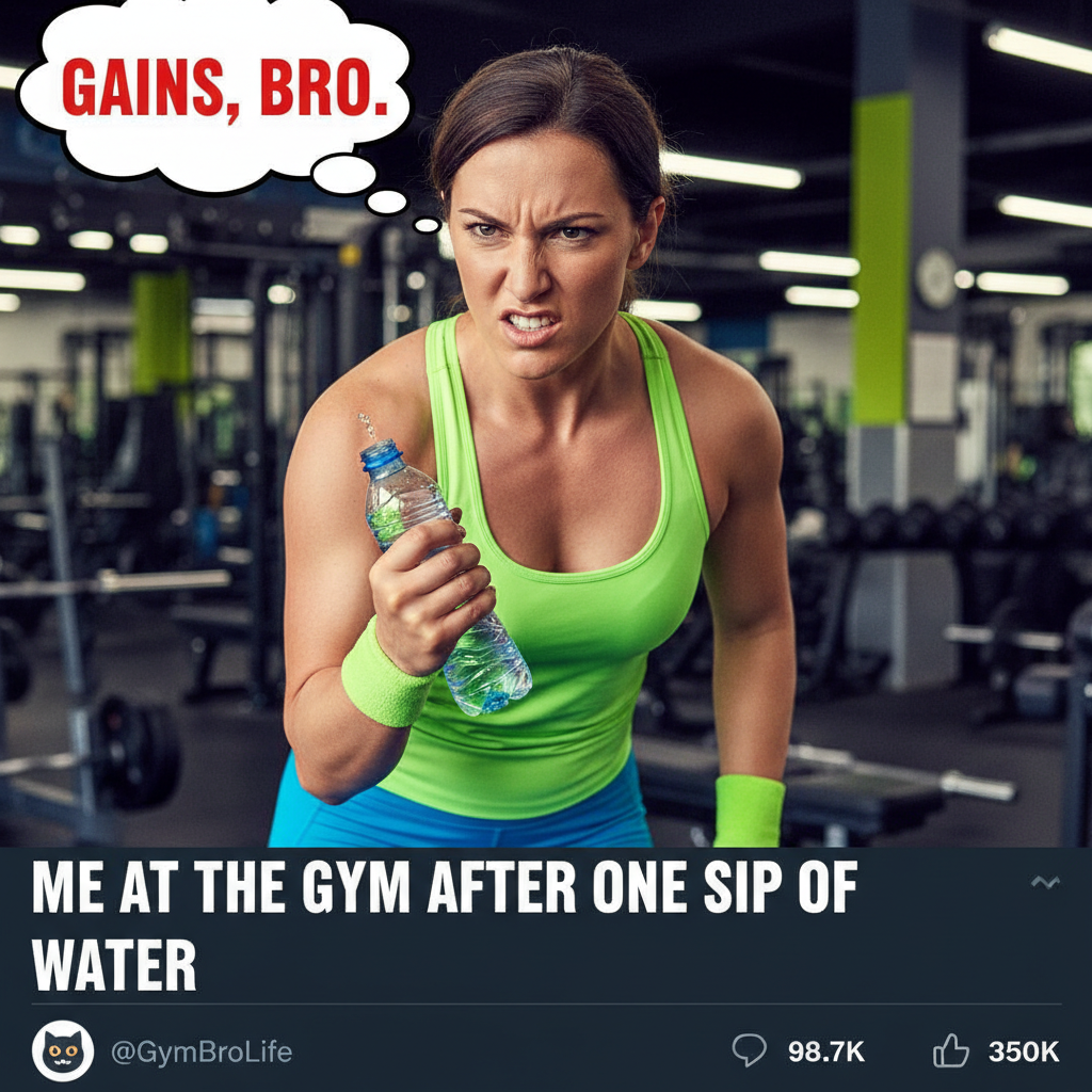 Just saw someone doing bicep curls with a tiny water bottle. We all start somewhere, king.