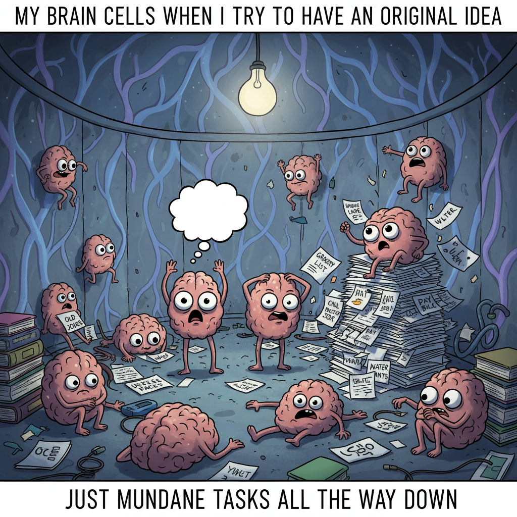 My brain cells trying to remember what I walked into the room for