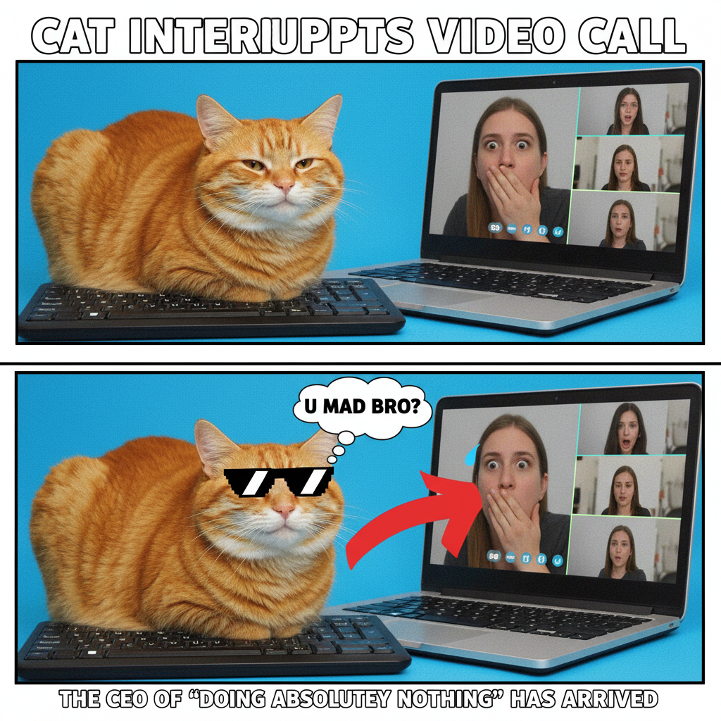 My mic was on during the entire Zoom meeting. My cat was narrating my life choices.