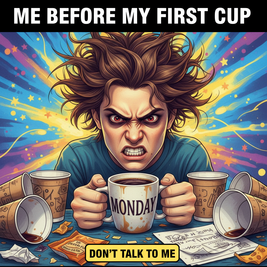 My blood type is coffee. My personality type is 'don't talk to me before my third cup'.