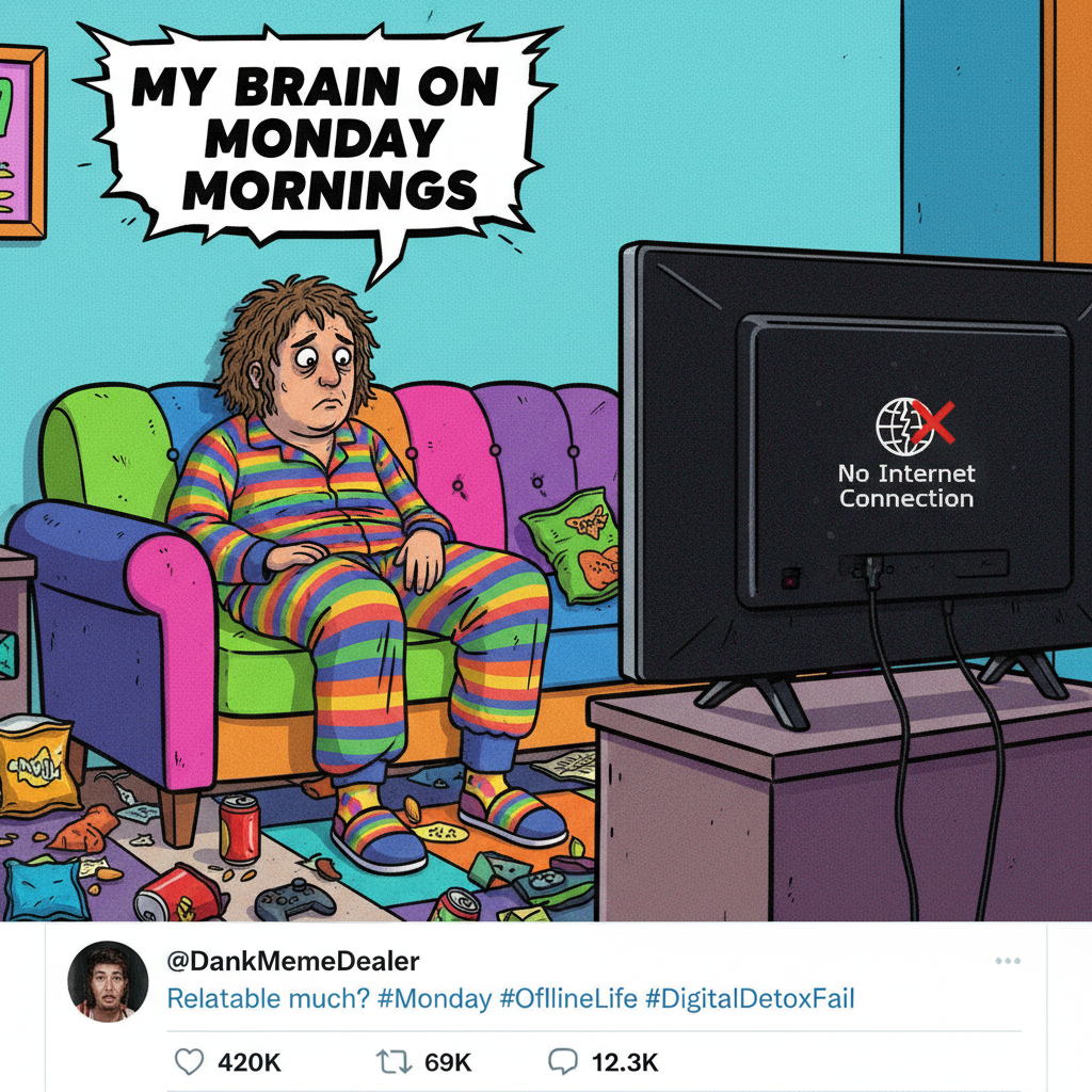 The WiFi went out. Guess I'll just stare at the wall until I remember how to live.