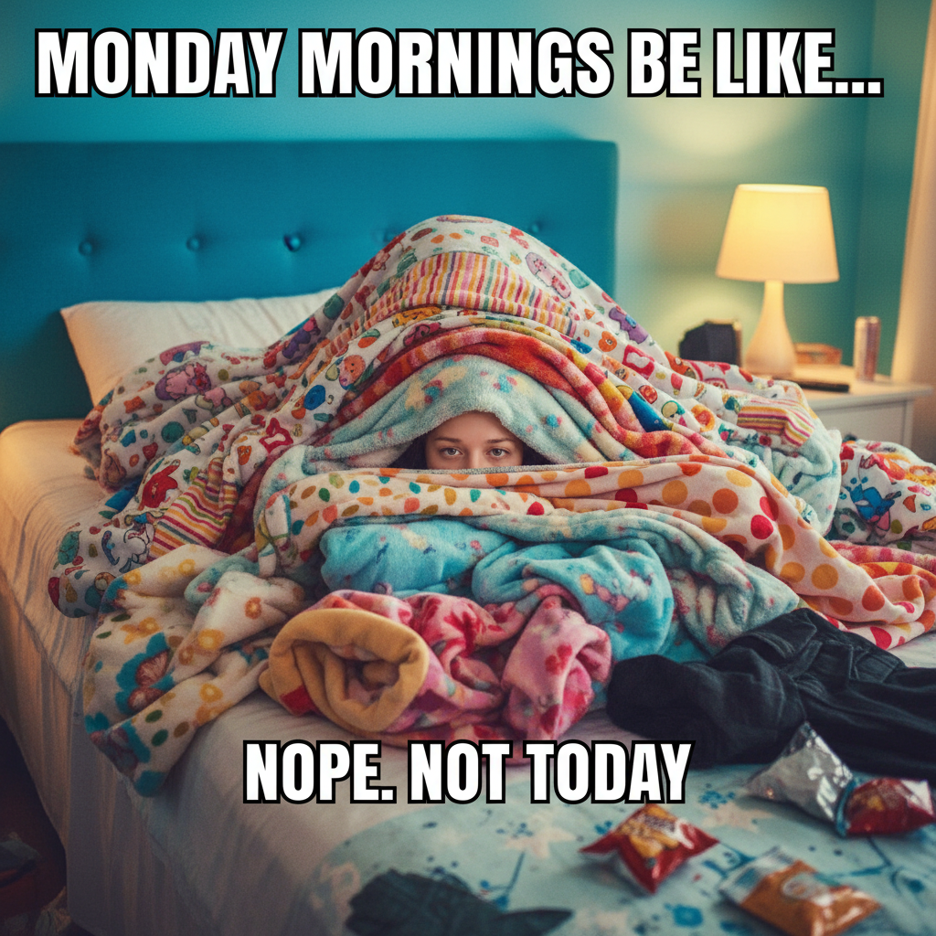 Monday morning mood: My bed is a black hole and I am its willing prisoner.