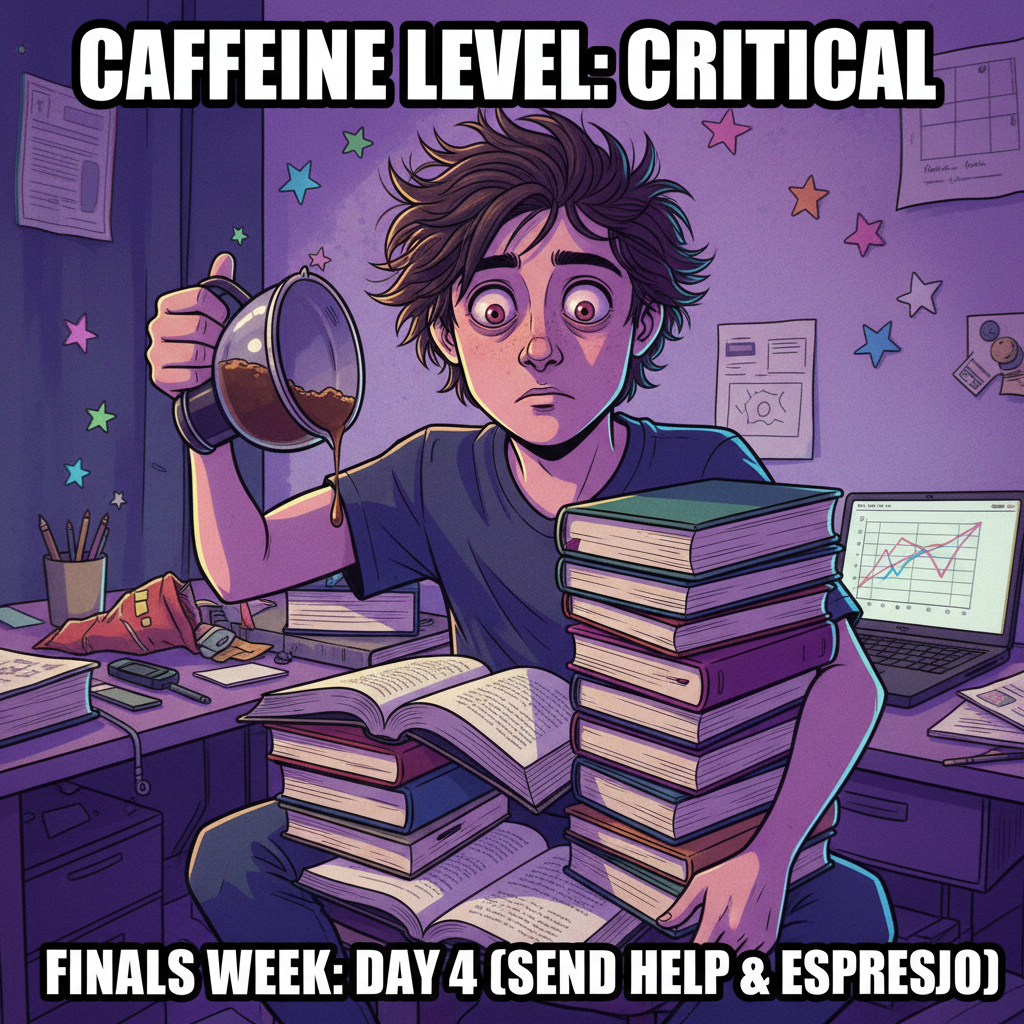 My brain during exam season: 'We'll sleep when we're dead' *sips 5th coffee*