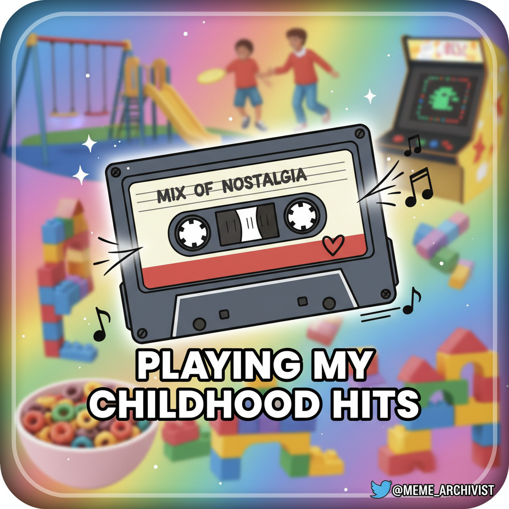 Hearing that one song from my childhood and suddenly I'm 8 again, no bills, just vibes.