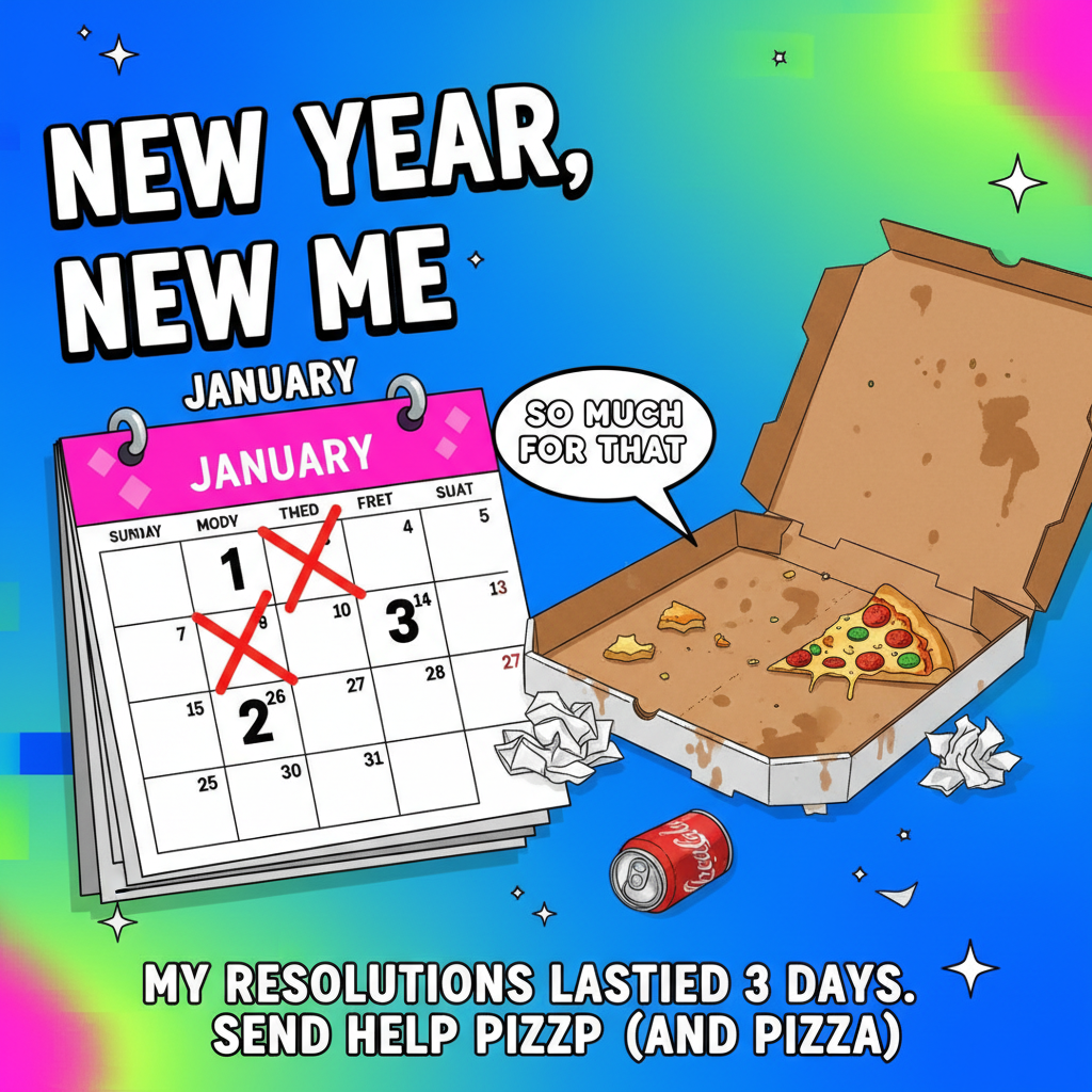 My New Year's resolution lasted exactly 3 days. Send pizza.