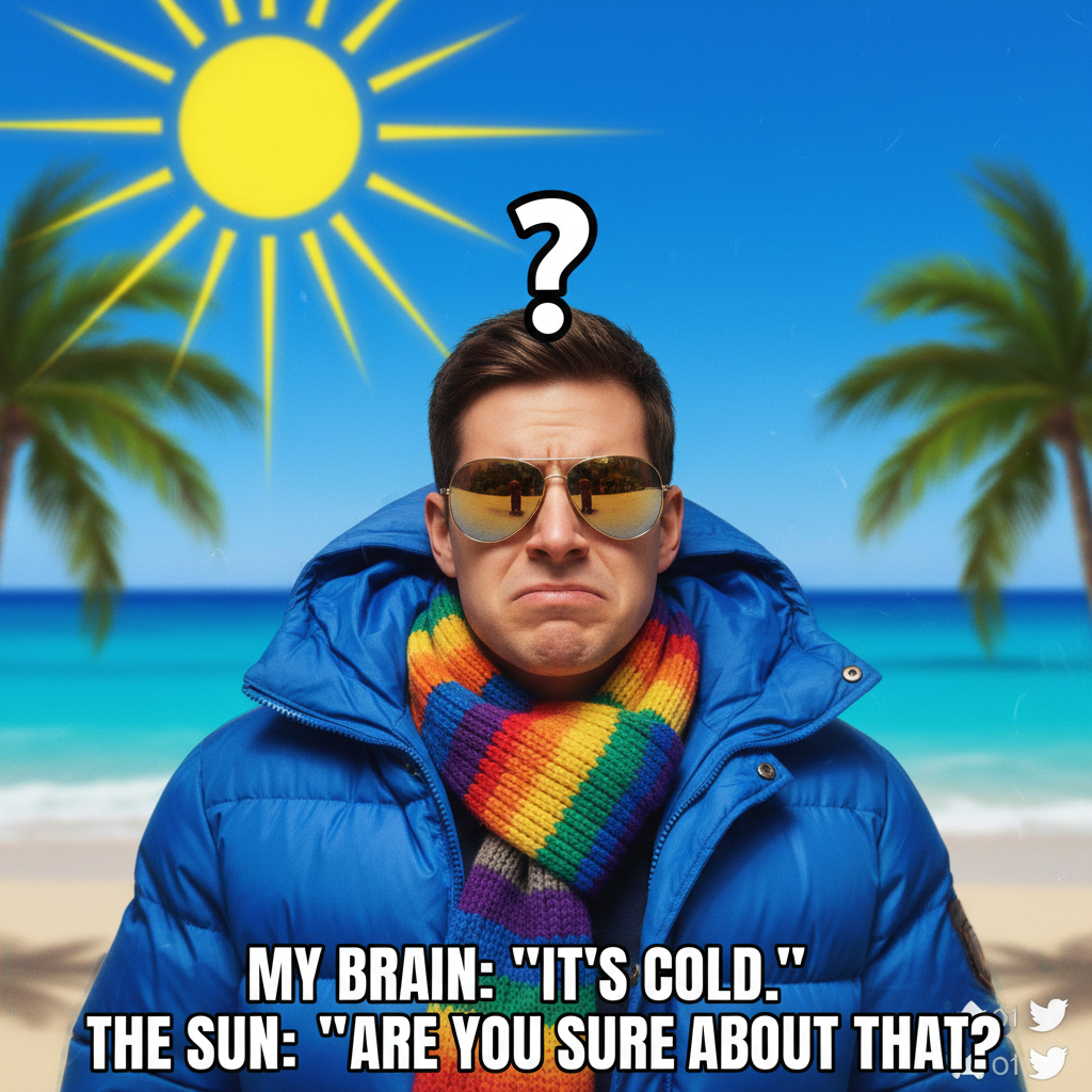 It's 90 degrees and sunny but I still need a jacket 'just in case'. Midwest life.