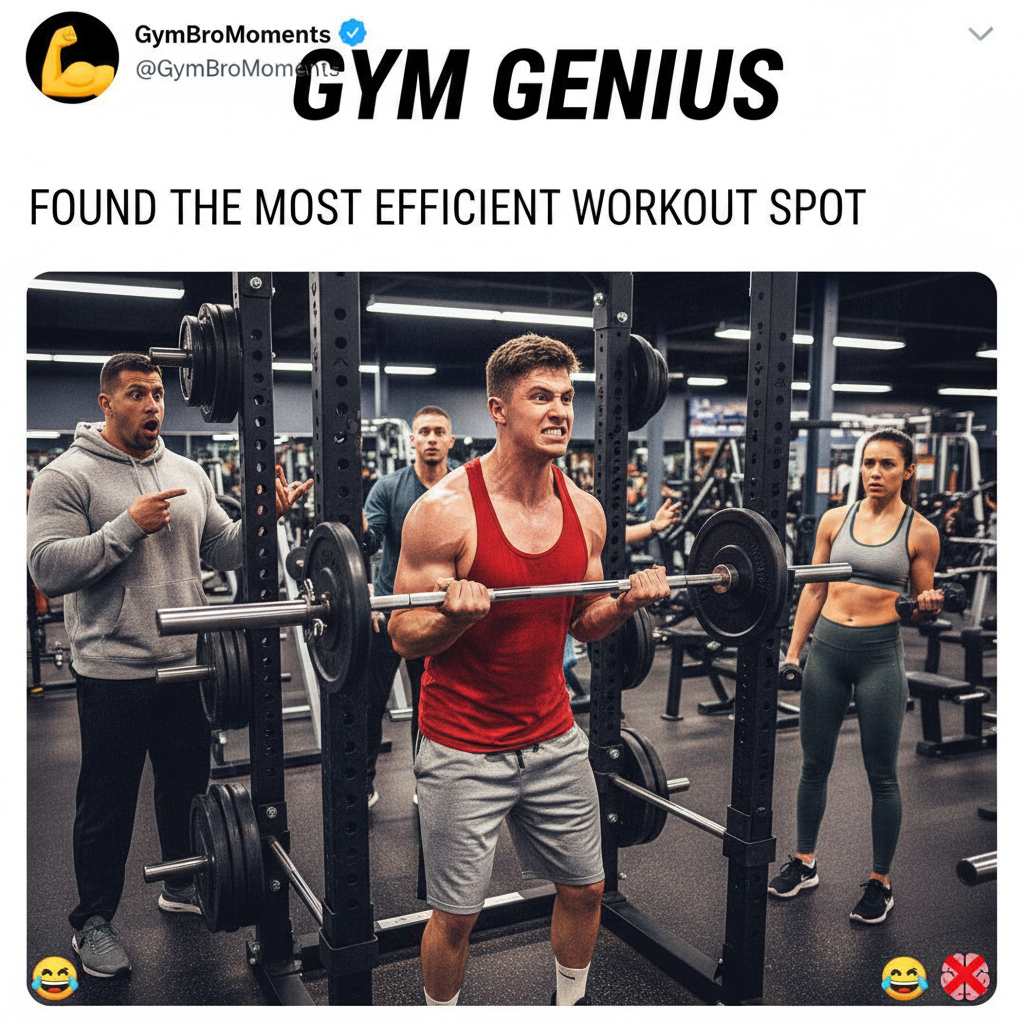 Just saw someone curling in the squat rack. My gym membership is now a comedy subscription.