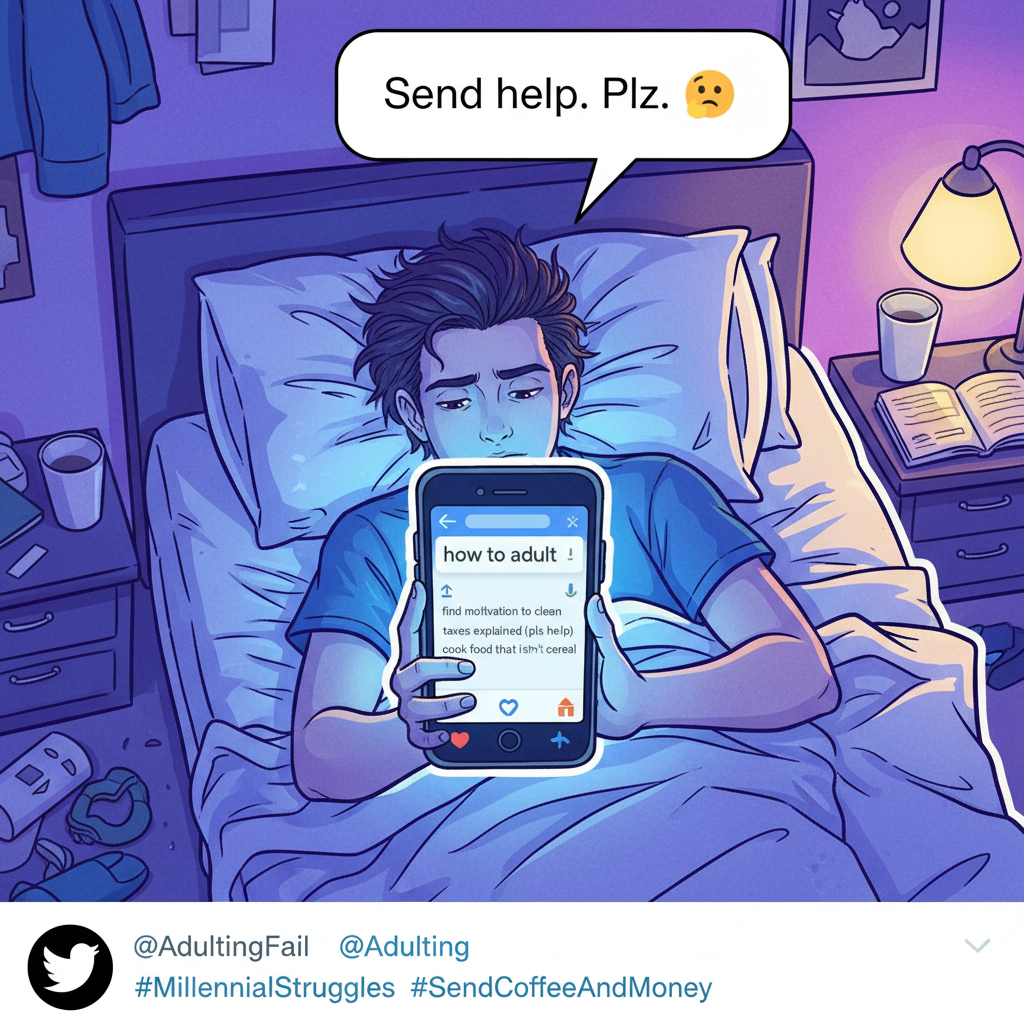 Adulting is just Googling how to do basic life tasks at 3 AM.