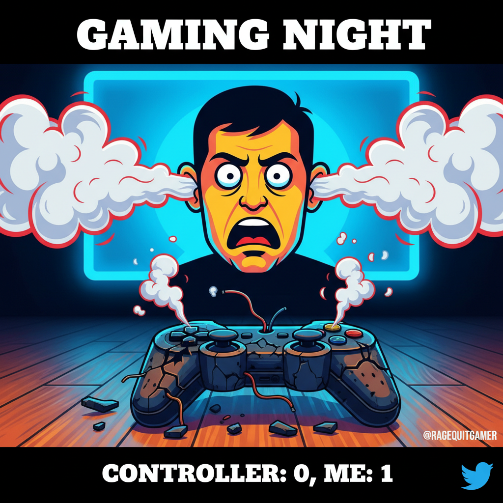 My controller just flew across the room. It was NOT my fault. #GamingRage