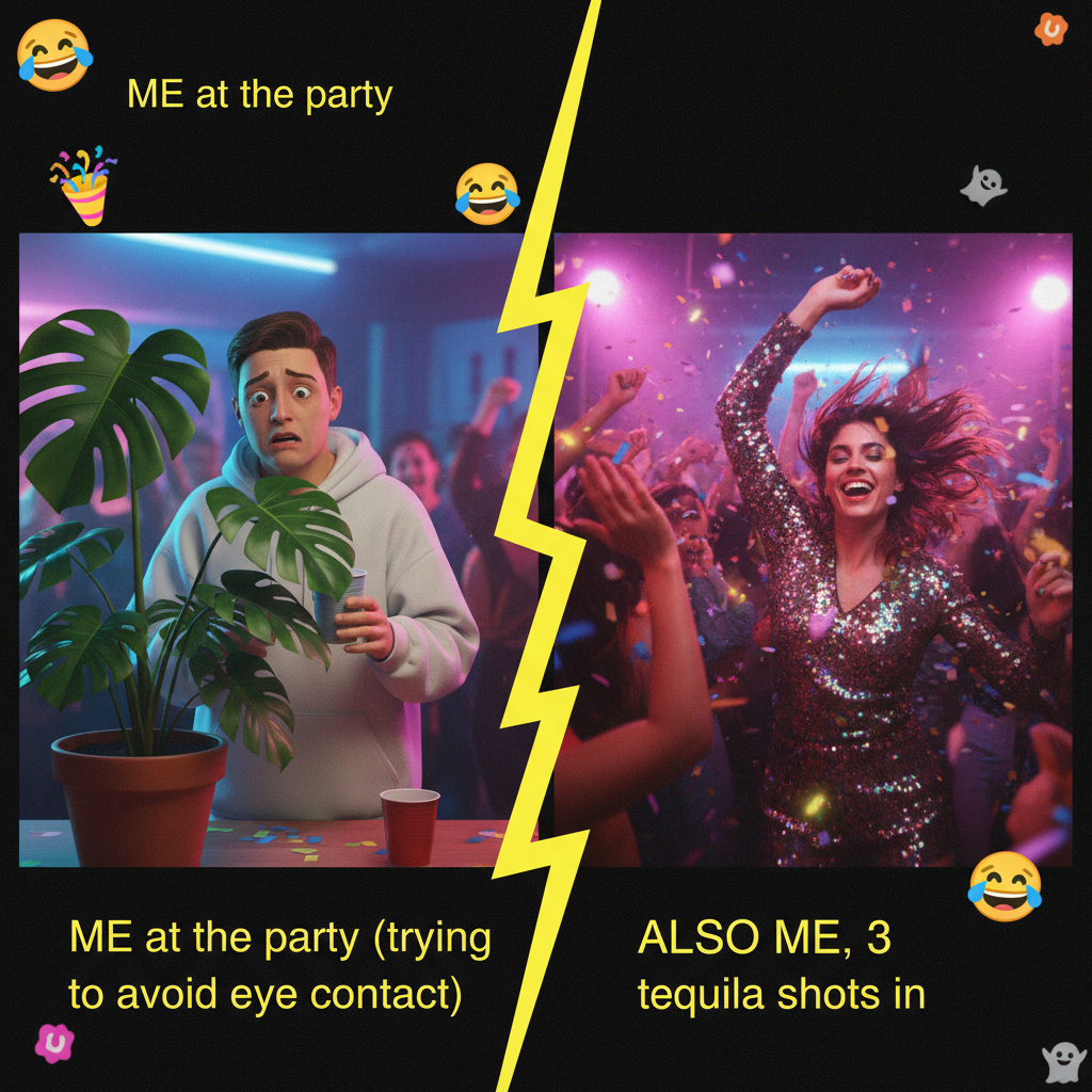 Introverts at a party vs. Extroverts at a party. We are not the same.