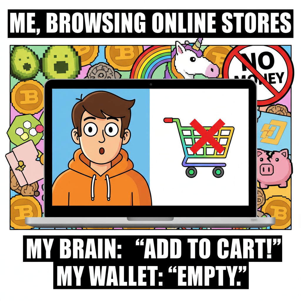 Me: *adds 17 things to cart* Also me: *buys none, saves $0*